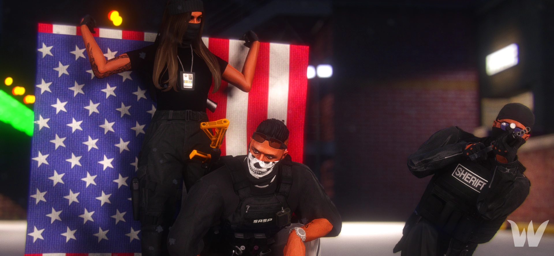 Unité SASP et Sheriff en opération de nuit